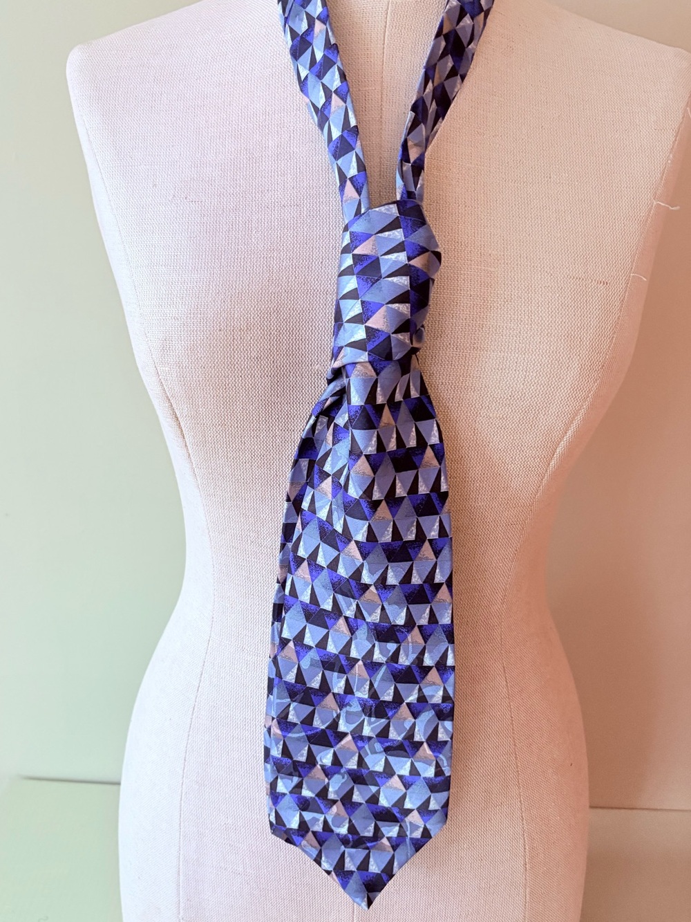 Gianfranco Men's Blue Geometric Silk Tie - Classic Pattern
